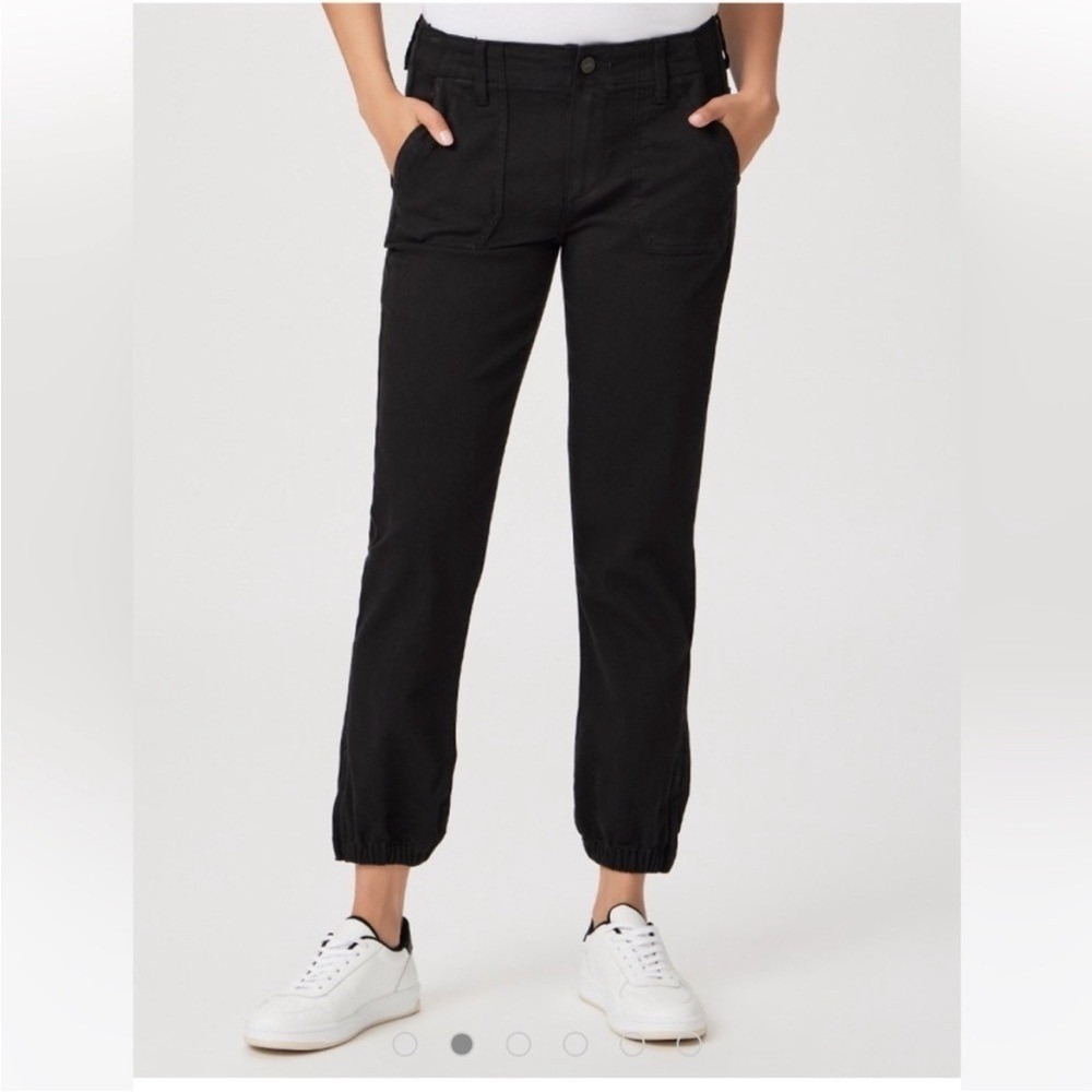 PAIGE Jeans Mayslie Jogger Denim Pants In Faded Mist Black Women's Jeans Size 34